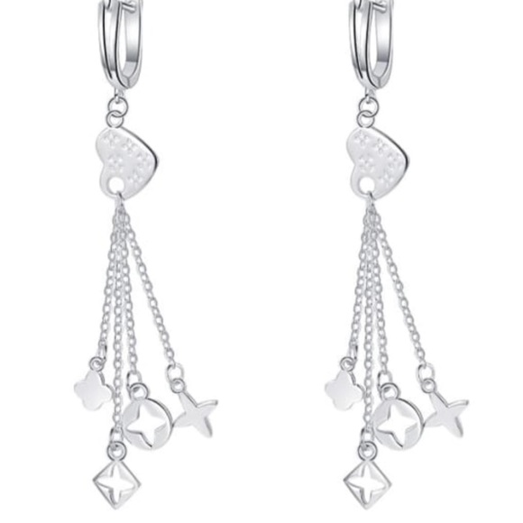 Solid 925 Sterling Silver Tassel Vintage Drop Earring - Picture 4 of 6